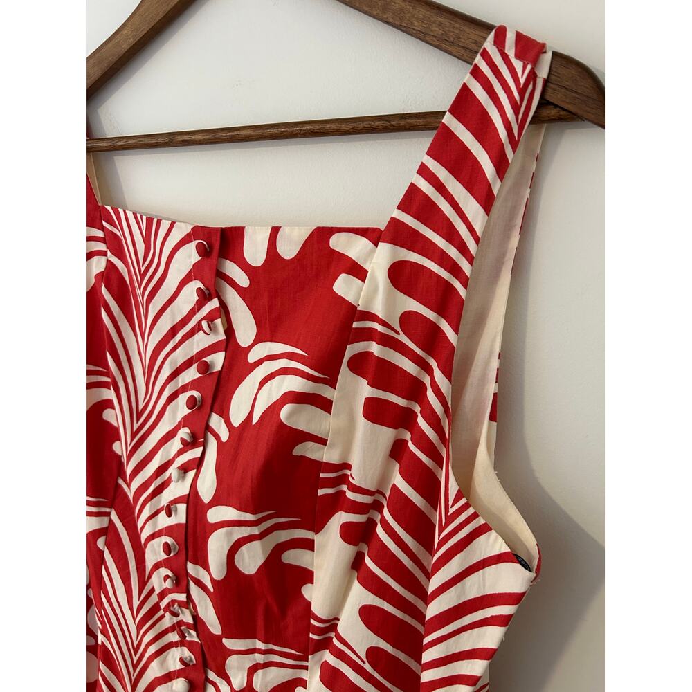 NWT Ciebon Sade Wiggle Wavy Stripe Sleeveless Dress Button Front Drop Waist XL - Picture 6 of 11
